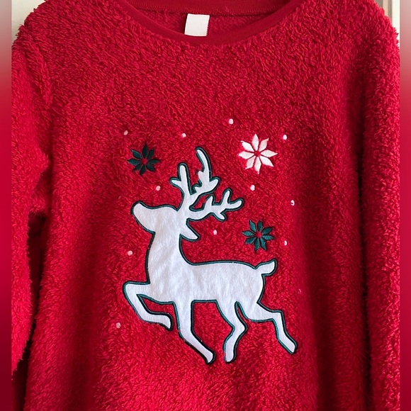 SO Holiday Pajama Set Fleece Christmas REINDEER Girls PLUS 16 18 (Top is NWT) - Picture 3 of 9